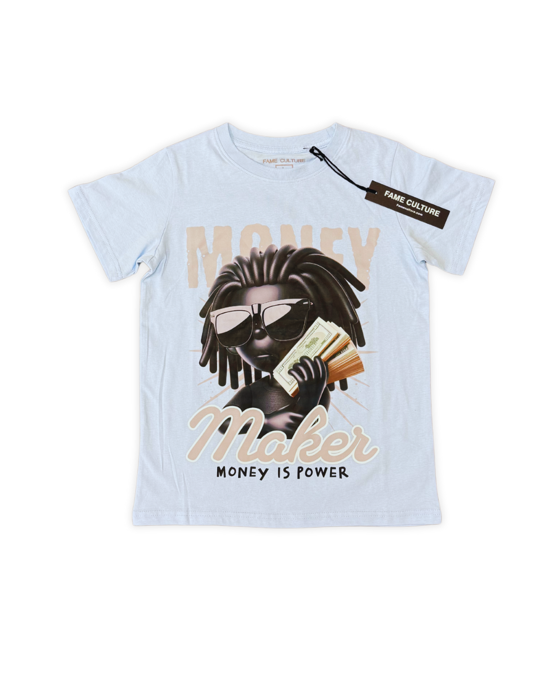 MONEY MAKER Lt blue tee