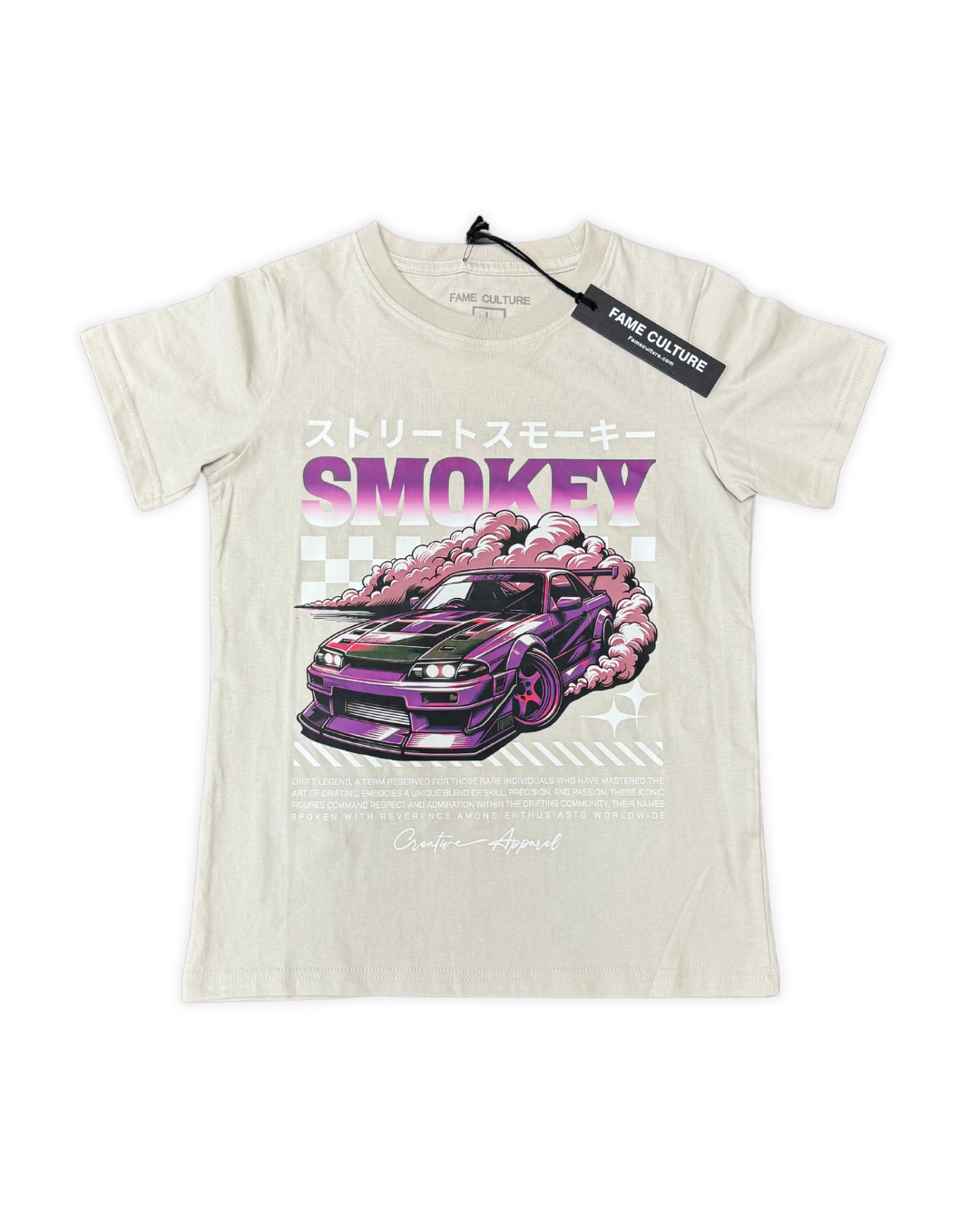 "SMOKEY" Lt Grey Tee