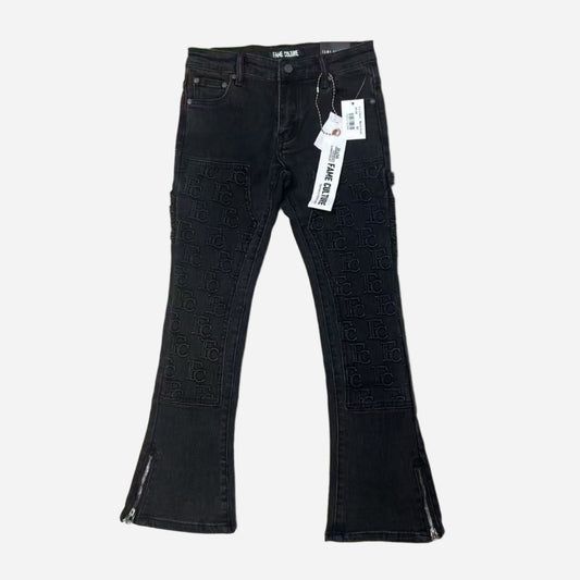 "INKWORK" Jet Black Stacked Flare