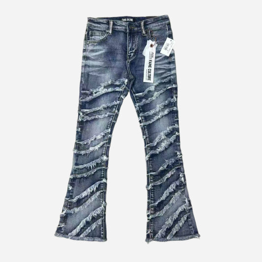 "LOOPEX" Medium Wash Stacked Flare
